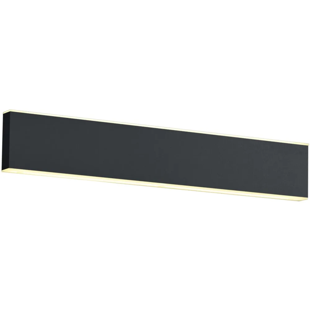 Wandlampe Delta-B Schwarz Metall 30 cm 4 cm - LED - Lichtfarbe: Extra warmweiss - Wandlampe- LED Energiesparlampe