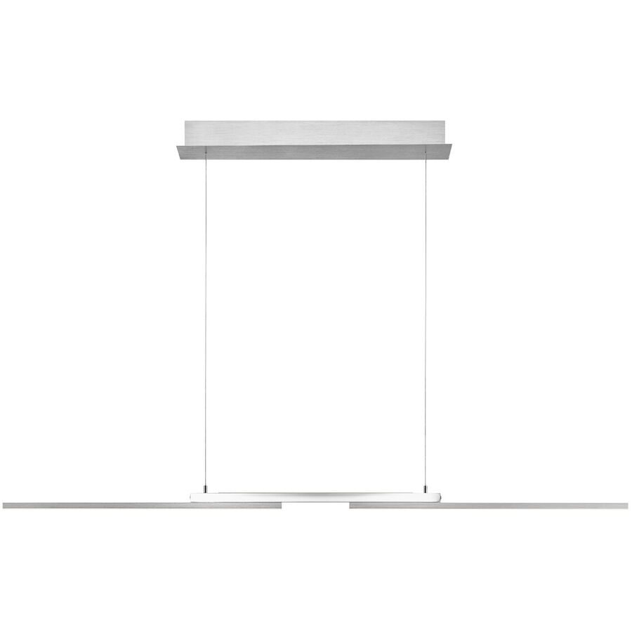 Pendellampe More Grau Metall 130 cm 200 cm - Farbe: Nickel matt - LED - Lichtfarbe: Extra warmweiss - Helles Neutralweiss - Pendellampe- LED