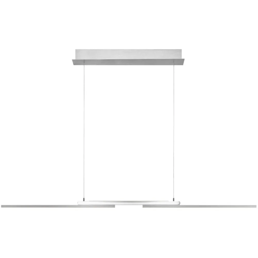 Pendellampe More Grau Metall 130 cm 200 cm - Farbe: Nickel matt - LED - Lichtfarbe: Extra warmweiss - Helles Neutralweiss - Pendellampe- LED
