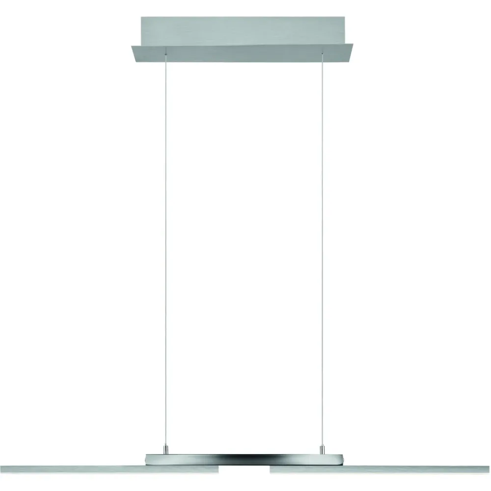Pendellampe More Grau Metall 87 cm 200 cm - Farbe: Nickel matt - LED - Lichtfarbe: Extra warmweiss - Helles Neutralweiss - Pendellampe- LED