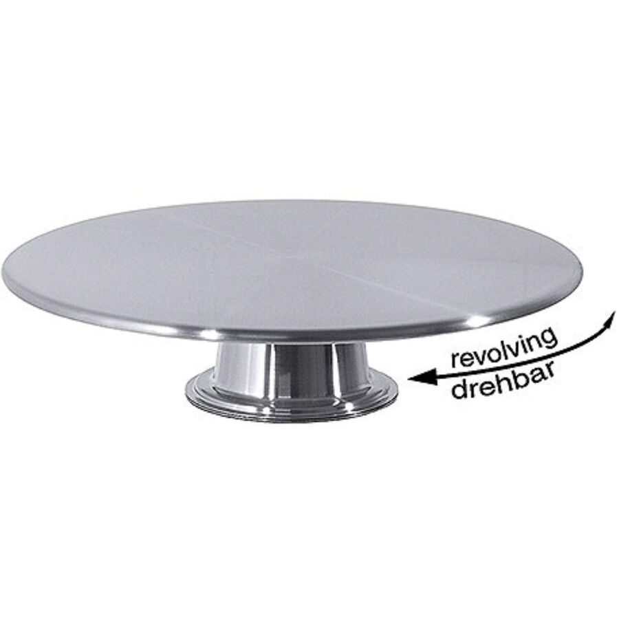 Tortenplatte Contacto Bander Silber Edelstahl 32 cm 7.5 cm - Tortenplatte