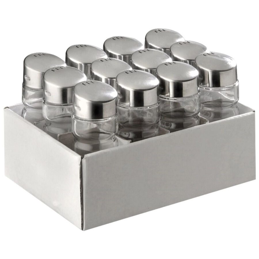 Aps Transparent Edelstahl/Glas 3 cm 9 cm 3 cm - Material: Edelstahl/ Glas - Salz- und Pfefferstreuer-Set