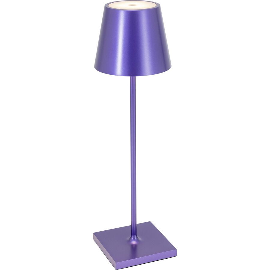 Tischlampe Aline Lila Aluminium 11 cm 38 cm - LED - Lichtfarbe: Extra warmweiss - Tischlampe- LED Energiesparlampe