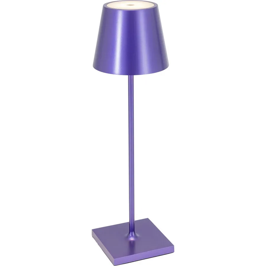 Tischlampe Aline Lila Aluminium 11 cm 38 cm - LED - Lichtfarbe: Extra warmweiss - Tischlampe- LED Energiesparlampe