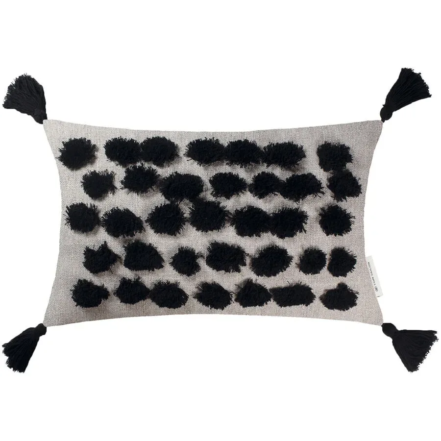 Tom Tailor - T-Tufted Blobs Kissenbezug, 30 x 50 cm, Weiss / Anthrazit