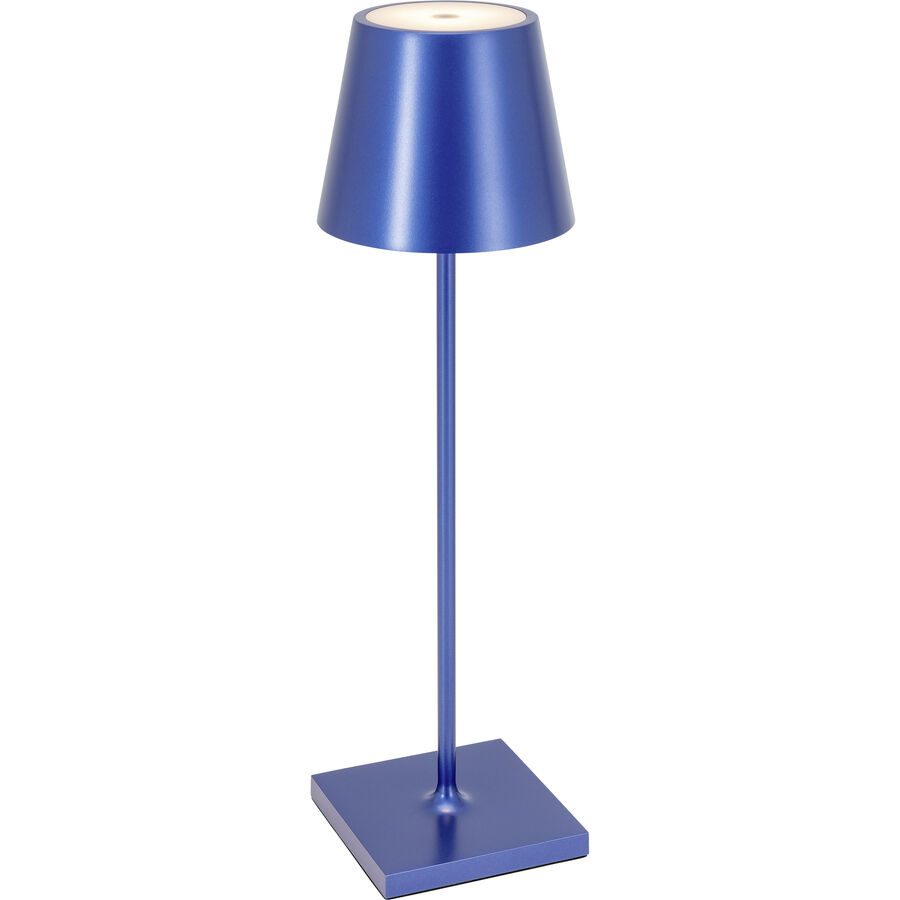 Tischlampe Aline Blau Aluminium 11 cm 38 cm - LED - Lichtfarbe: Extra warmweiss - Tischlampe- LED Energiesparlampe