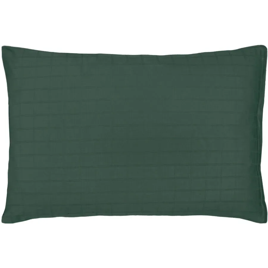 Flair Kissenbezug Damast Grün Baumwolle 65 cm 100 cm - Farbe: dunkelgrün - Kissenbezug