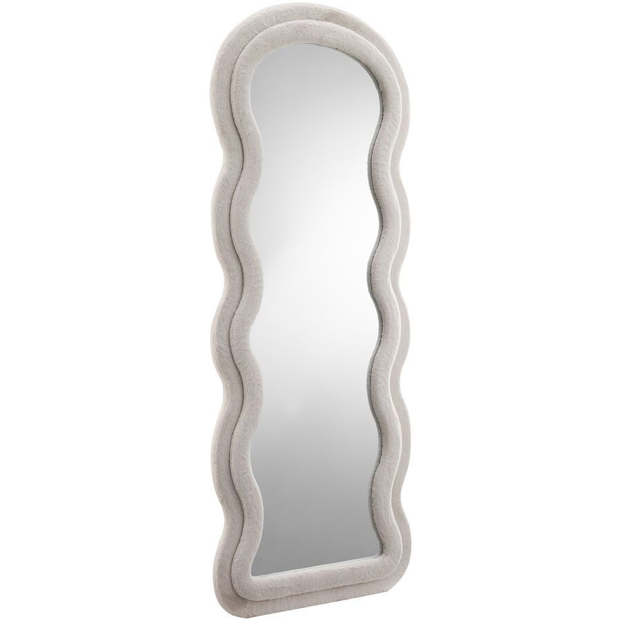 Spiegel Foliano Beige Glas/Polyester 70 cm 170 cm - Material: Spiegelglas/Kunstfell (100% Polyester) - Spiegel