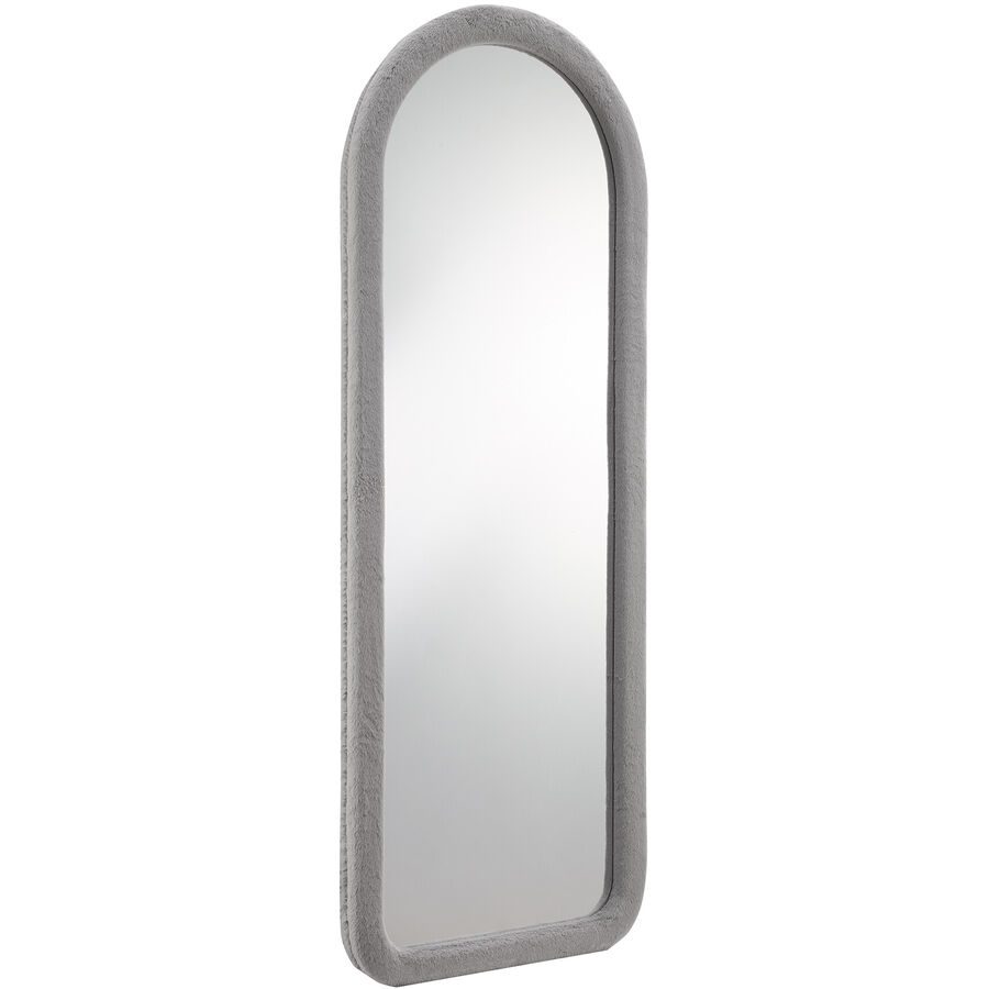 Spiegel Foliano Grau Glas/Polyester 60 cm 160 cm - Farbe: hellgrau - Material: Spiegelglas/Kunstfell (100% Polyester) - Spiegel