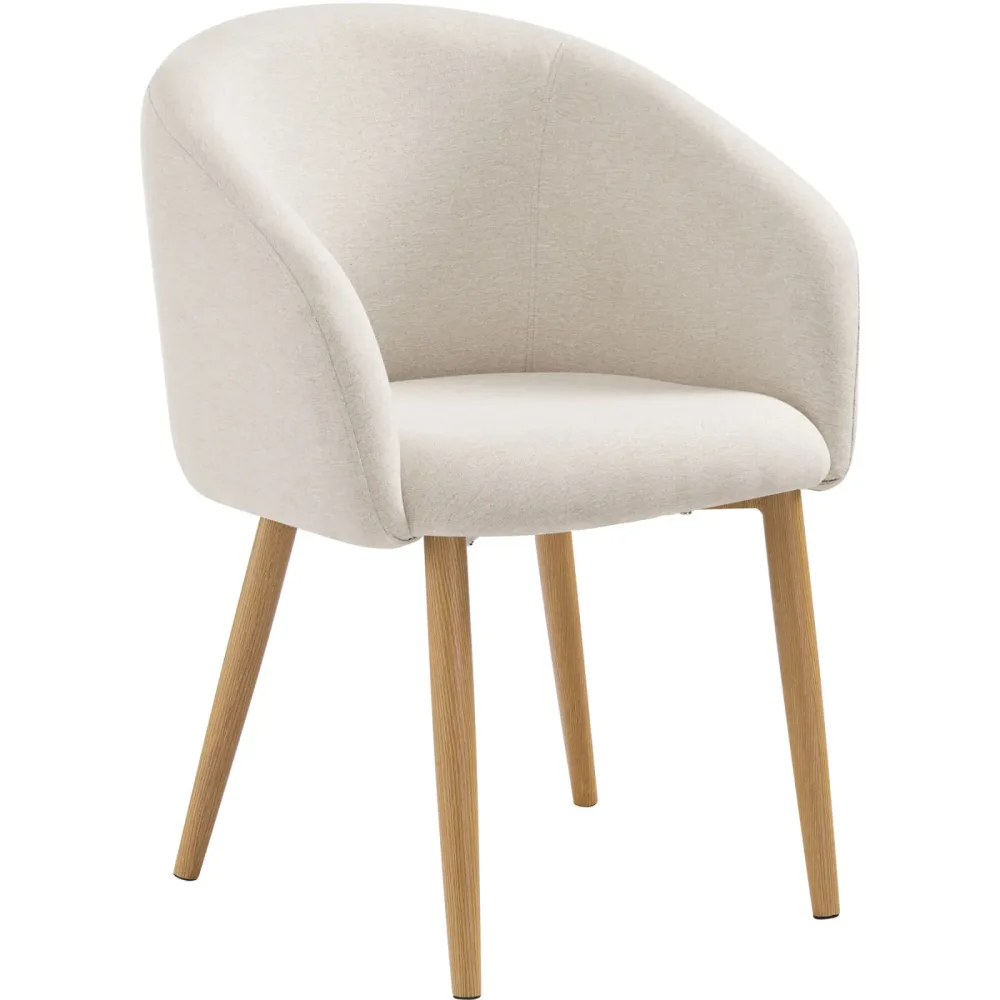 Armlehnstuhl 2er-Set Holmari Beige/Braun Stoff/Holz 64.5 cm - Farbe: Beige, Braun - Material: Strukturstoff, Holz - Armlehnstuhl 2er-Set