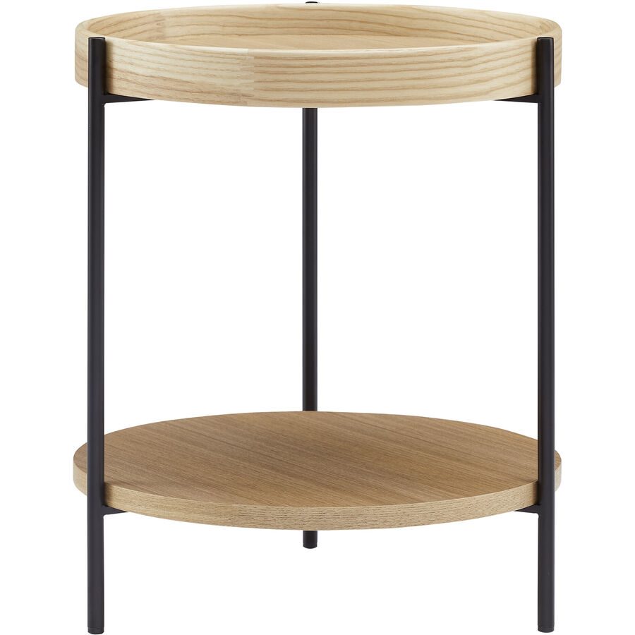 Beistelltisch Bravira Schwarz MDF 44 cm - Farbe: natur/schwarz - Beistelltisch