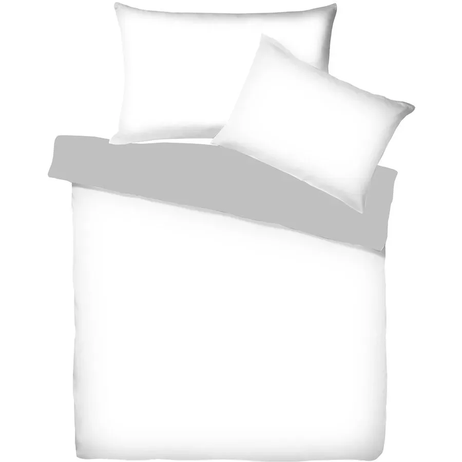 Living Home - Uni Satin Doubleface Kissenbezug, 50 x 70 cm, Schneeweiss