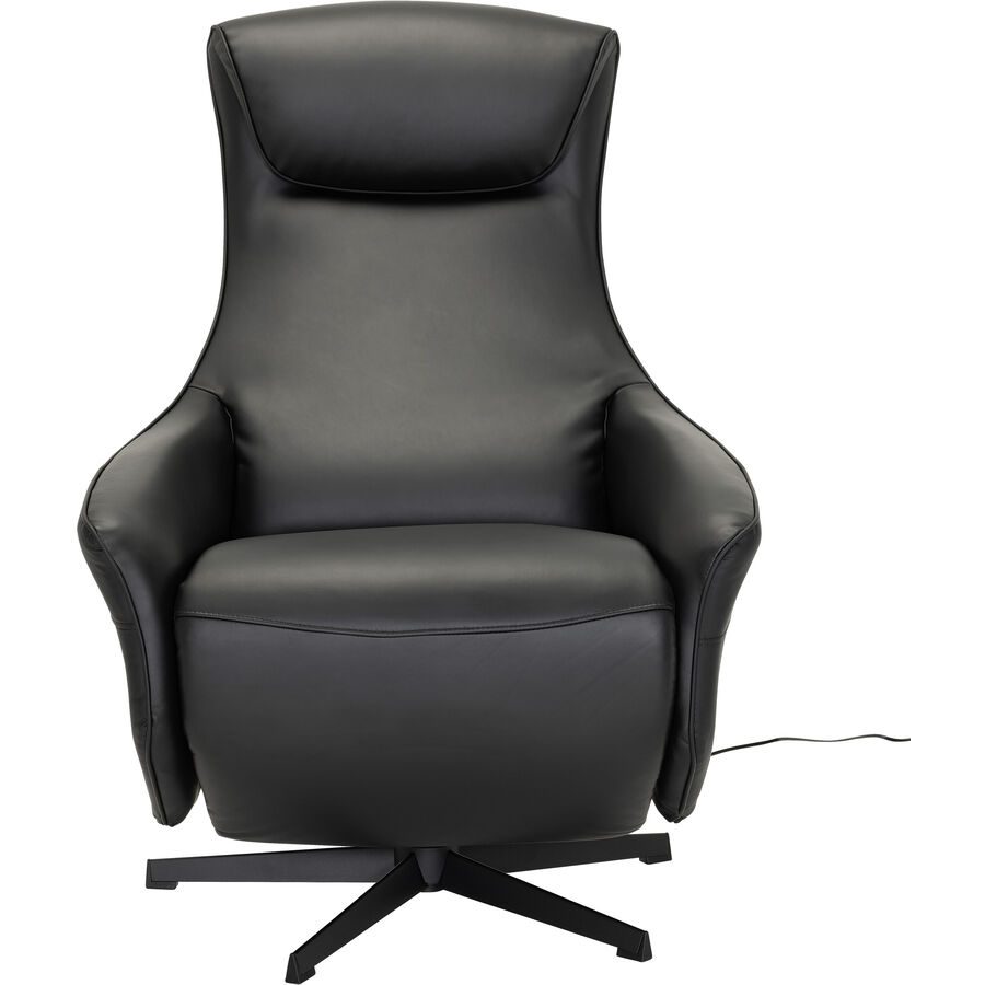 Relaxsessel Peter Schwarz Leder 77 cm 86.5 cm - Material: Echtleder - Relaxsessel
