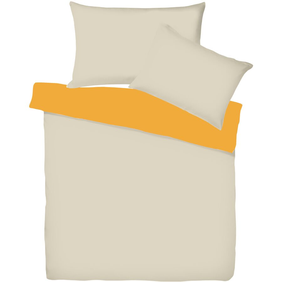Living Home Kissenbezug Uni Doubleface Beige/Orange Baumwolle 65 cm 100 cm - Farbe: Natur/Orange - Kissenbezug