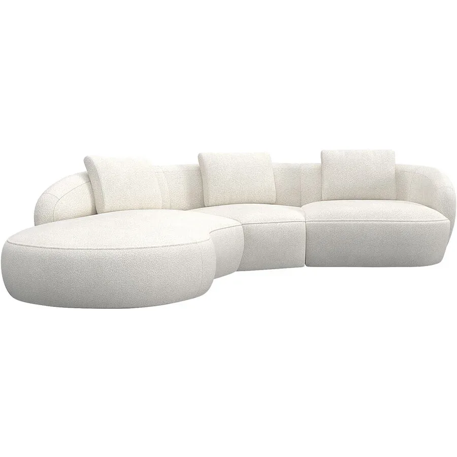 Ecksofa Koa Beige Stoff 281 cm 225 cm - Farbe: vanille - Ecksofa