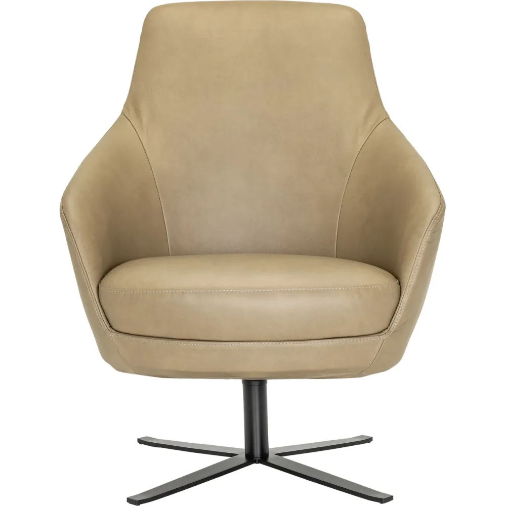 Sessel Nexa Braun Leder 71 cm 83 cm Drehbar - Farbe: nougat - Sessel