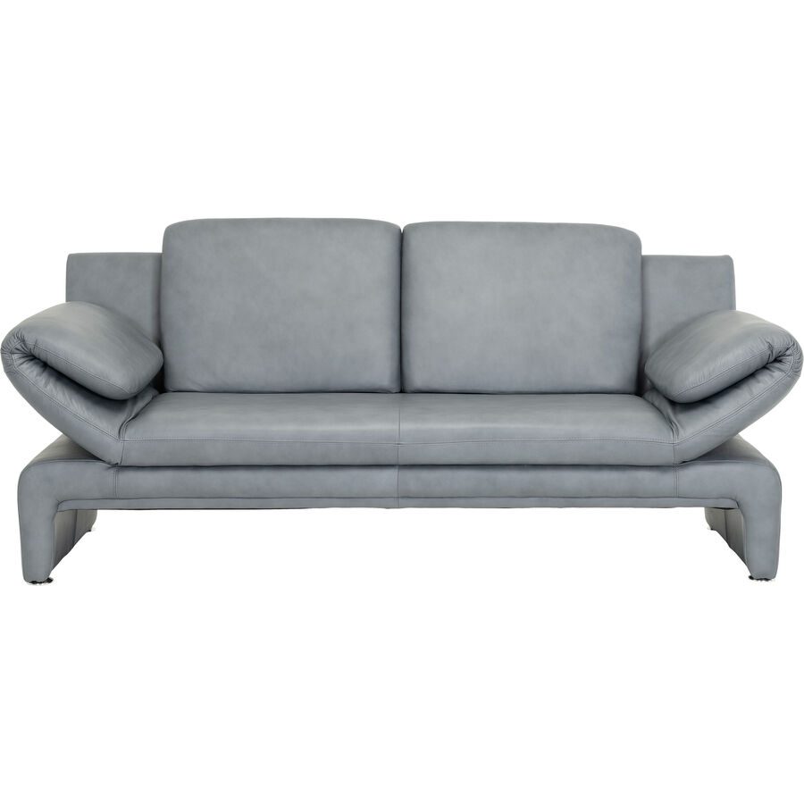 Sofa Astra Blau/Grau Leder 281 cm 83 cm Ausklappbar - Farbe: sky - Möbel Konfigurator: Traummöbel individuell zusammenstellen - Sofa