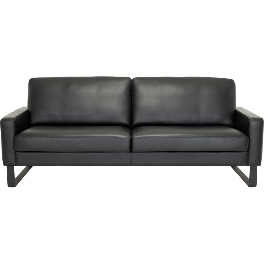 Sofa Devin Schwarz Leder 202 cm 90 cm - Möbel Konfigurator: Traummöbel individuell zusammenstellen - Sofa