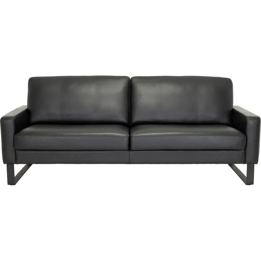 Sofa Devin Schwarz Leder 202 cm 90 cm - Möbel Konfigurator: Traummöbel individuell zusammenstellen - Sofa
