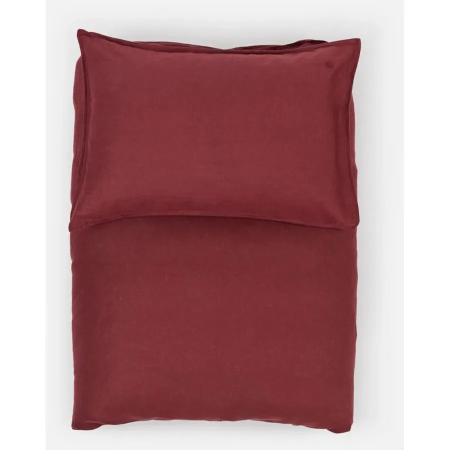 Lavie Duvetbezug Lotta Rot 200 cm - Farbe: weinrot - Material: Hanf - Duvetbezug