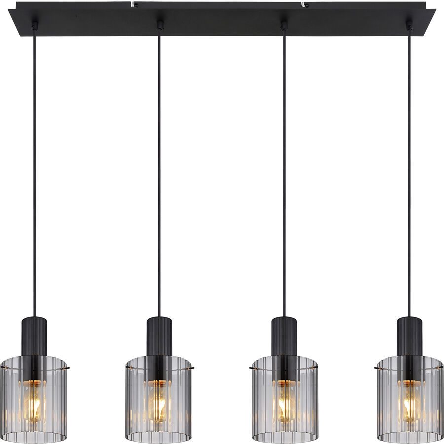 Pendellampe Coria Schwarz Glas/Metall 14 cm 120 cm - Material: Metall/Glas - Pendellampe