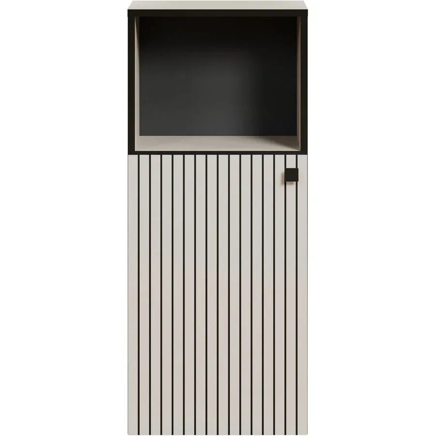 Badezimmerschrank Garfield Grau Holz 40 cm 95 cm 31 cm - Farbe: hellgrau - Material: Holzwerkstoff - Badezimmerschrank