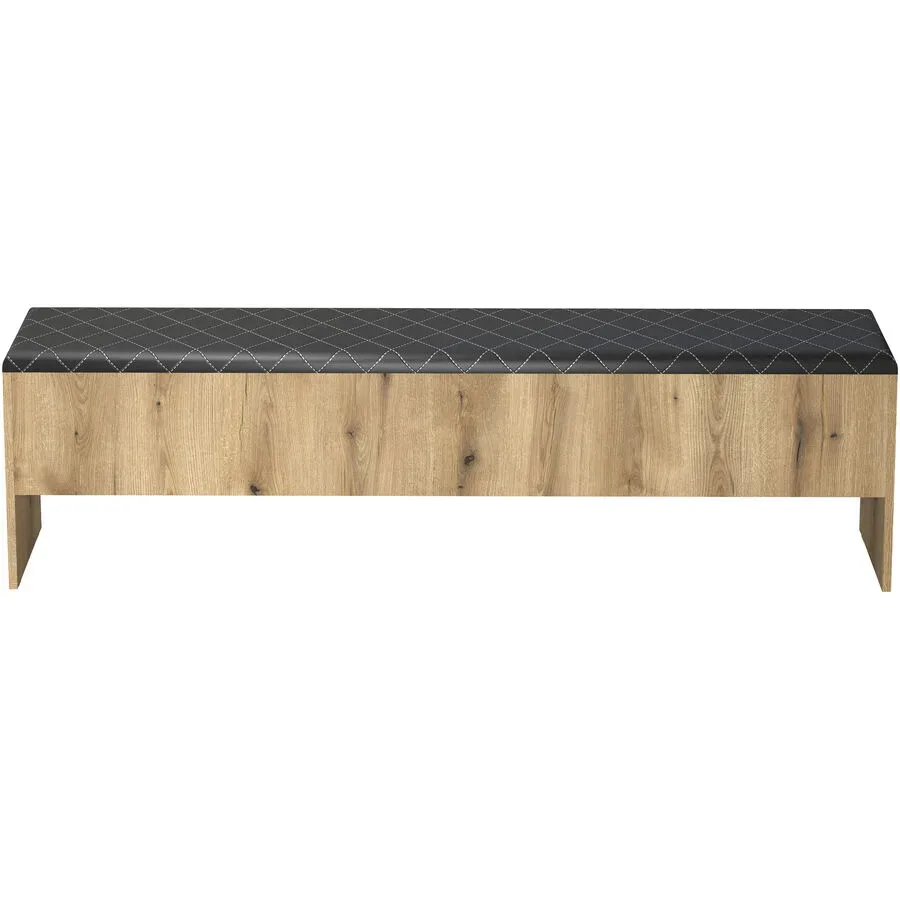 Bank Beatrice Braun Holz 185 cm 30 cm - Farbe: eiche - Material: Holzwerkstoff - Bank