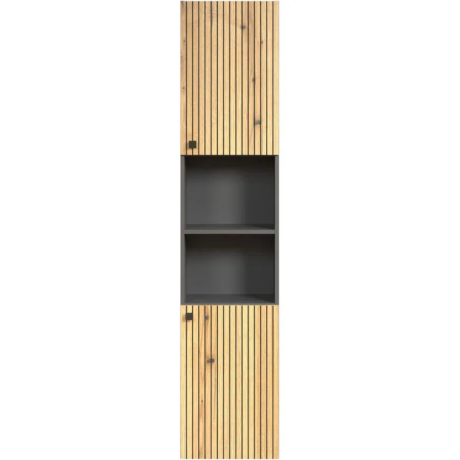 Hochschrank Garfield Grau Holz 40 cm 186 cm 31 cm - Farbe: anthrazit - Material: Holzwerkstoff - Hochschrank