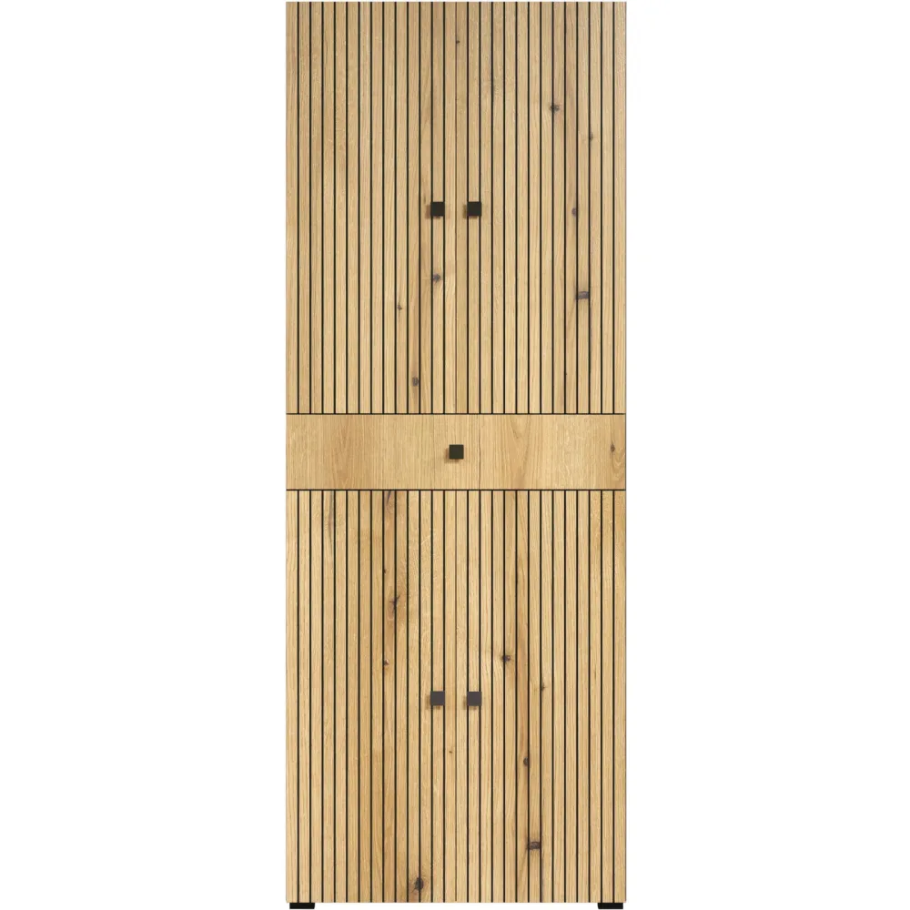 Badezimmerschrank Garfield Grau Holz 70 cm 188 cm 31 cm - Farbe: anthrazit - Material: Holzwerkstoff - Badezimmerschrank
