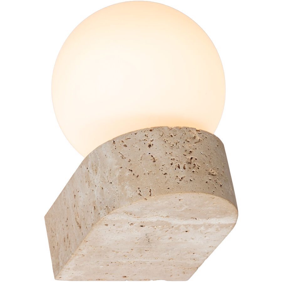 Wandlampe Cara Weiss/Beige Glas/Stein 10 cm 16.7 cm - Farbe: natur/weiss - Material: Stein/Glas - Wandlampe
