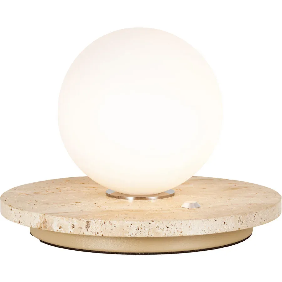 Tischlampe Cara Weiss Stein/Glas 20 cm 13.5 cm - LED - Lichtfarbe: Warmweiss - Material: Marmor - Tischlampe- LED Energiesparlampe