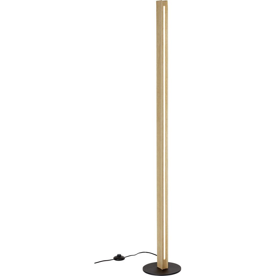 Stehlampe Clifton Braun Holz/Metall 22 cm 150 cm - Farbe: eiche - LED - Lichtfarbe: Extra warmweiss - Stehlampe- LED Energiesparlampe