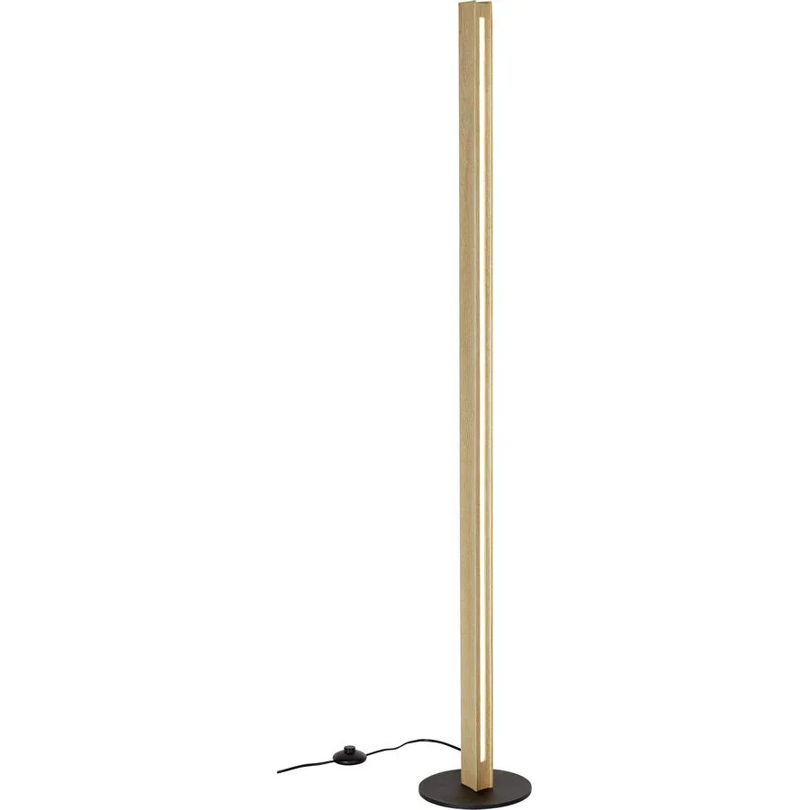 Stehlampe Clifton Braun Holz/Metall 22 cm 150 cm - Farbe: eiche - LED - Lichtfarbe: Extra warmweiss - Stehlampe- LED Energiesparlampe