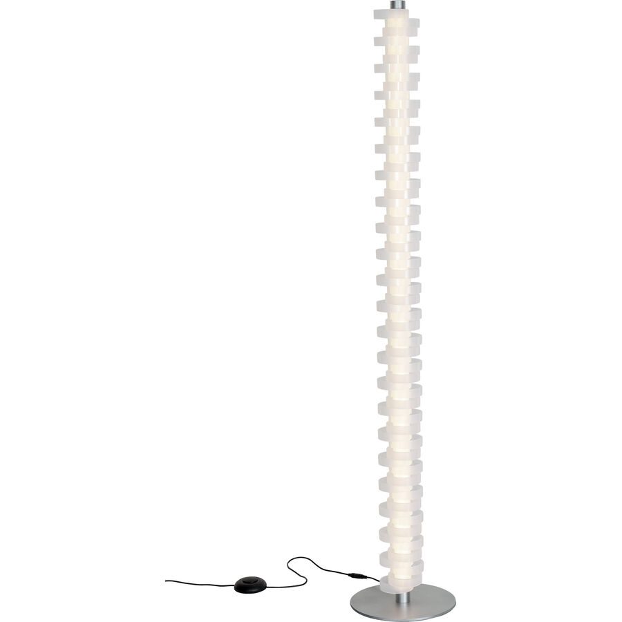 Stehlampe Flora Silber Kunststoff/Metall 25 cm 140 cm - LED - Lichtfarbe: Extra warmweiss - Material: Metall/Kunststoff - Stehlampe- LED