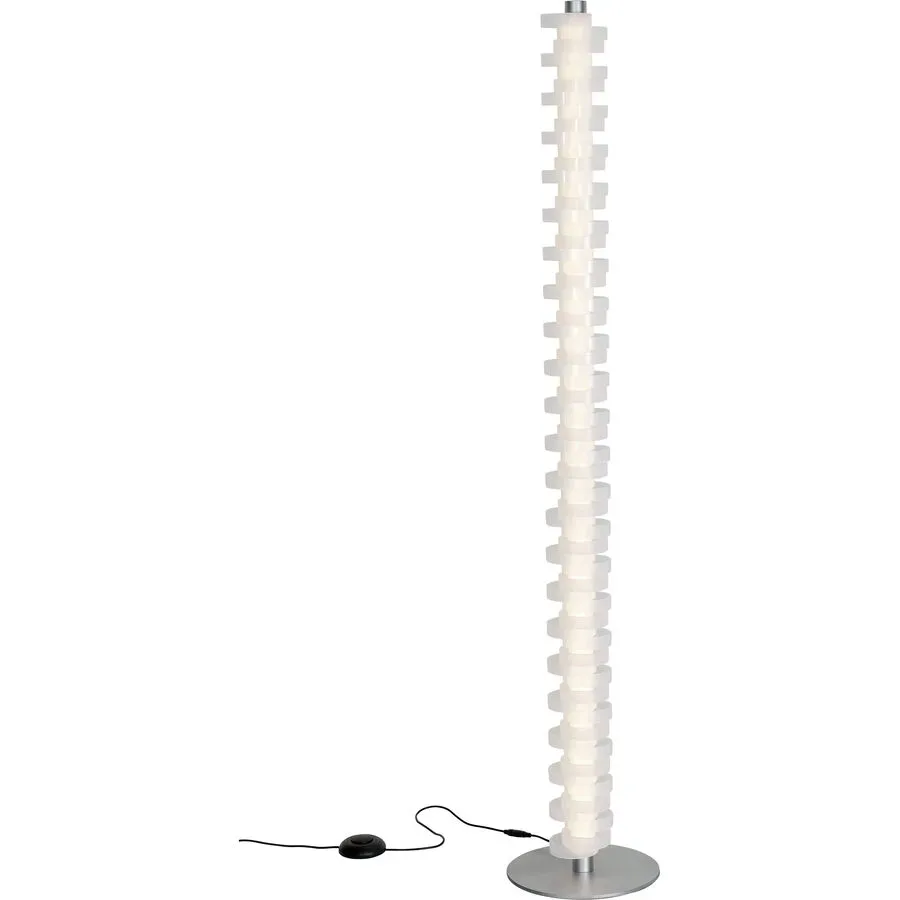 Stehlampe Flora Silber Kunststoff/Metall 25 cm 140 cm - LED - Lichtfarbe: Extra warmweiss - Material: Metall/Kunststoff - Stehlampe- LED