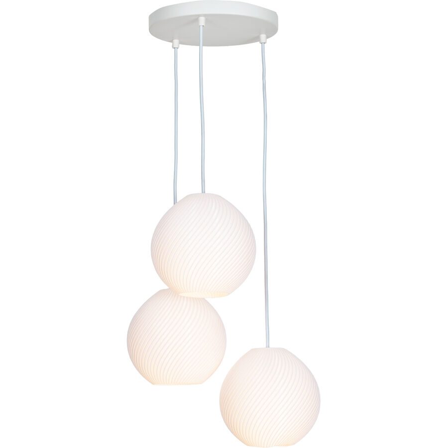 Pendellampe Milena Weiss Kunststoff/Metall 38 cm 130 cm - Material: Metall/Kunststoff - Pendellampe