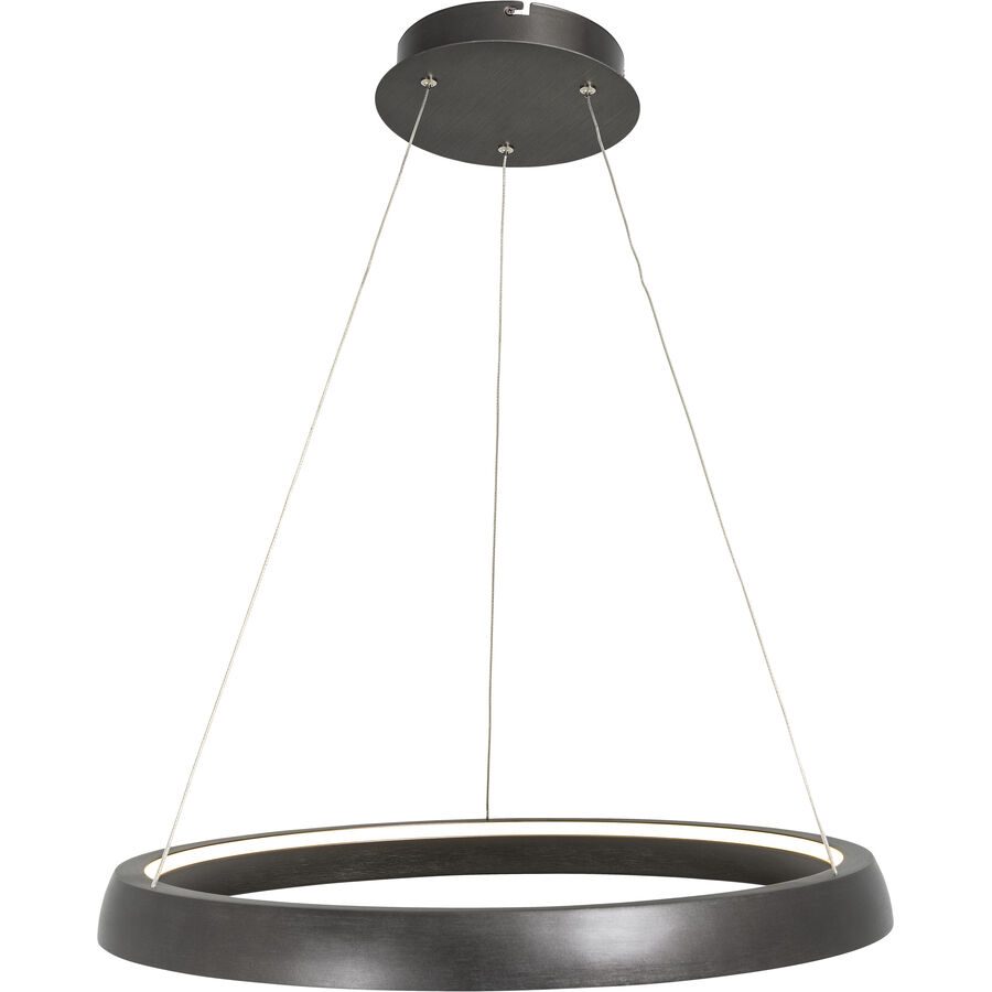 Pendellampe Mira Grau Aluminium/Metall 60 cm 150 cm - Farbe: anthrazit - LED - Lichtfarbe: Extra warmweiss - Material: Metall/Aluminium - Pendellampe-