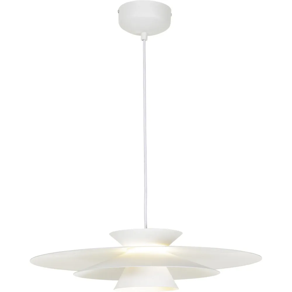 Pendellampe Pauline Weiss Kunststoff/Metall 50 cm 120 cm - LED - Lichtfarbe: Extra warmweiss - Material: Metall/Kunststoff - Pendellampe- LED