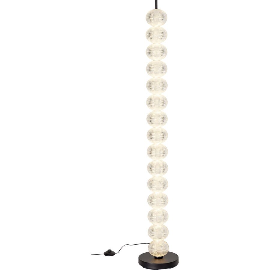 Stehlampe Valeria Schwarz Kunststoff/Metall 23 cm 145 cm - LED - Lichtfarbe: Extra warmweiss - Material: Metall/Kunststoff - Stehlampe- LED