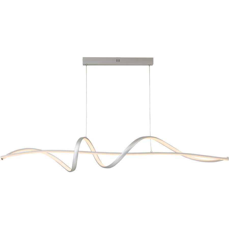 Pendellampe Atlanta Silber Kunststoff/Metall 120 cm 120 cm - LED - Lichtfarbe: Extra warmweiss - Material: Metall/Kunststoff - Pendellampe- LED
