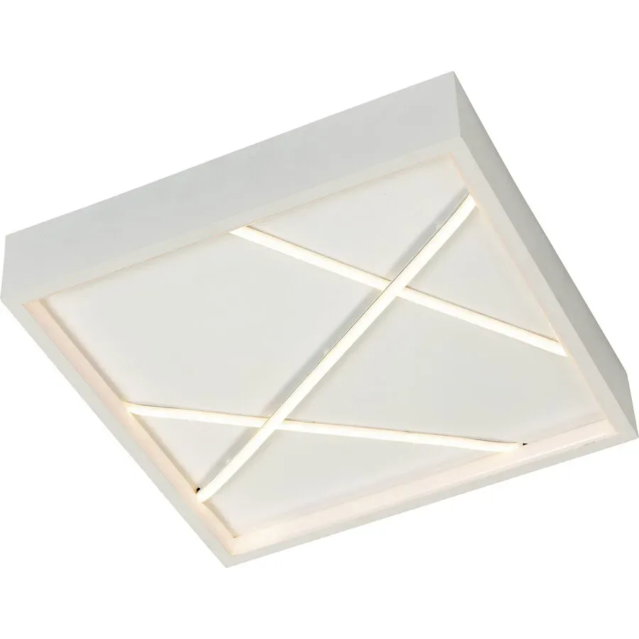 Deckenlampe Baza Weiss Kunststoff/Metall 30 cm 4.5 cm - LED - Lichtfarbe: Extra warmweiss - Material: Metall/Kunststoff - Deckenlampe- LED