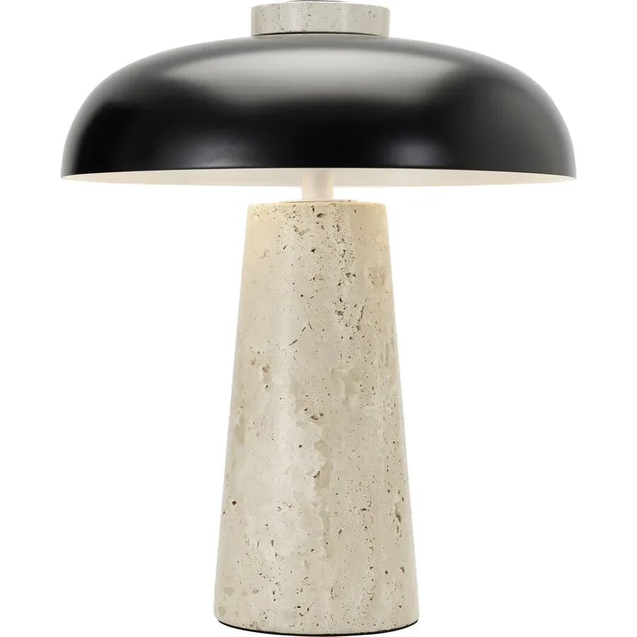 Tischlampe Berja Schwarz Stein 26 cm 32 cm - Tischlampe