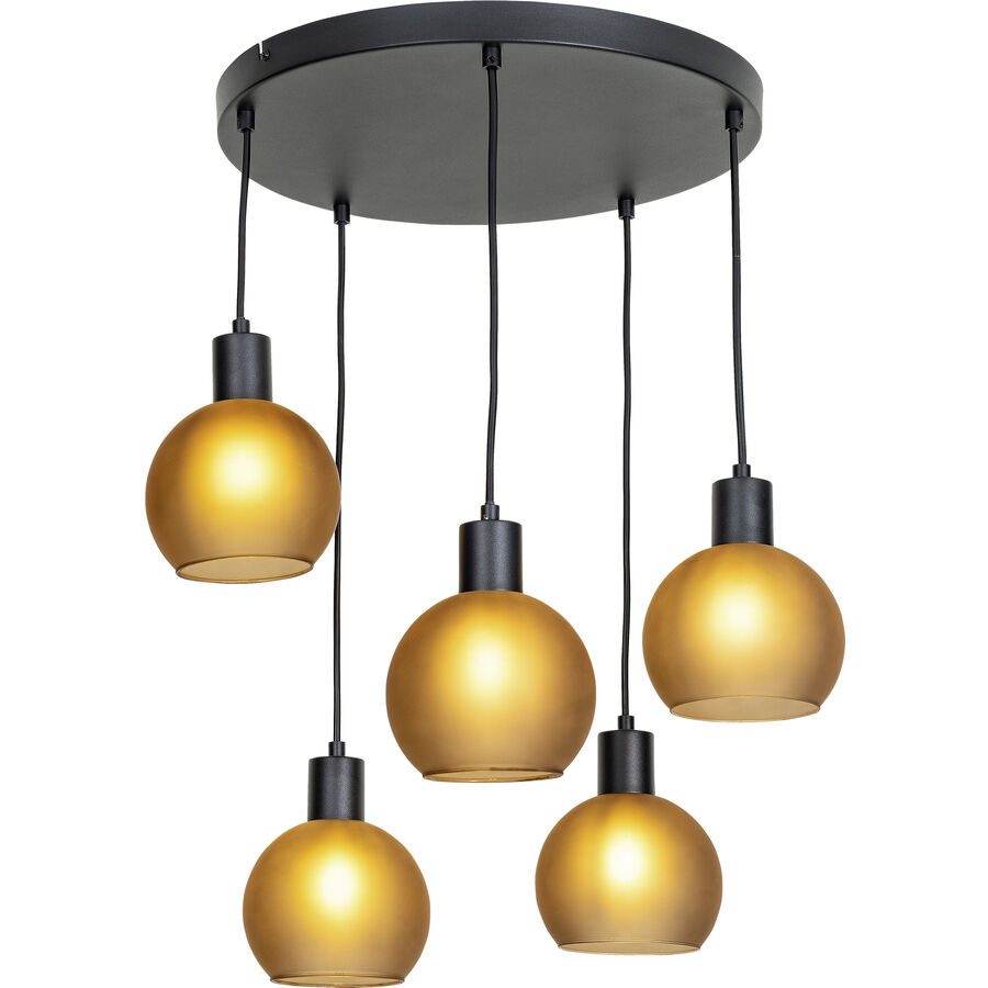 Pendellampe Carini Schwarz Glas/Metall 48 cm 120 cm - Material: Metall/Glas - Pendellampe