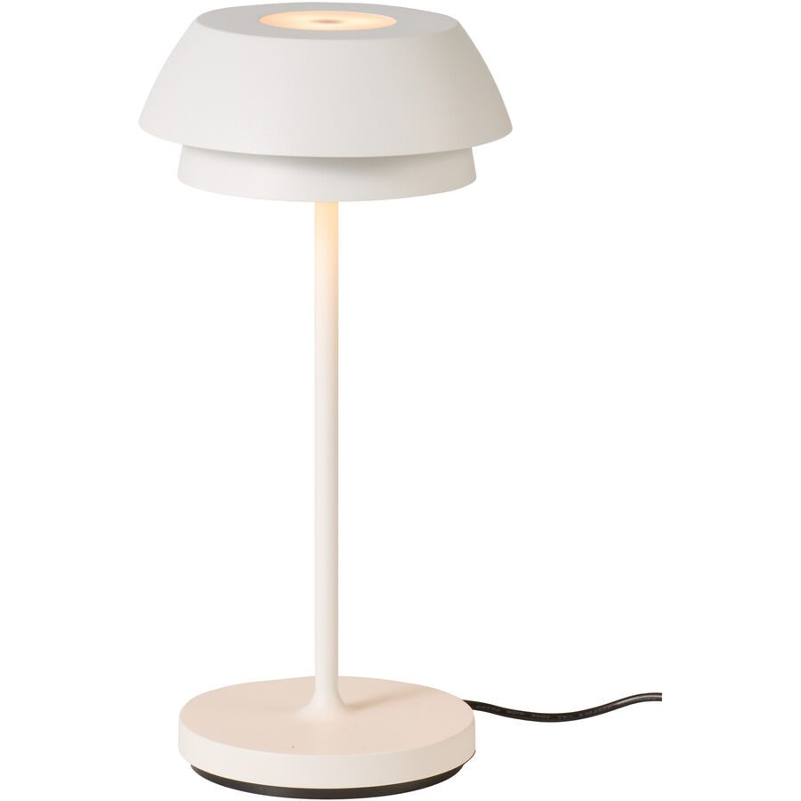 Tischlampe Caniles Weiss Kunststoff 14 cm 18.5 cm - LED - Lichtfarbe: Extra warmweiss - Tischlampe- LED Energiesparlampe