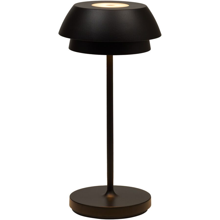 Tischlampe Caniles Schwarz Kunststoff 14 cm 18.5 cm - LED - Lichtfarbe: Extra warmweiss - Tischlampe- LED Energiesparlampe