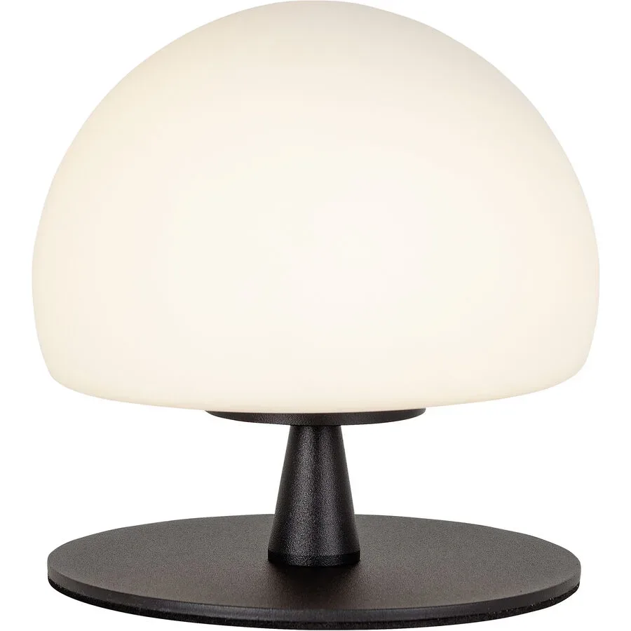 Tischlampe Liana Schwarz Glas/Messing 15 cm 15 cm - LED - Lichtfarbe: Warmweiss - Material: Messing/Glas - Tischlampe- LED Energiesparlampe