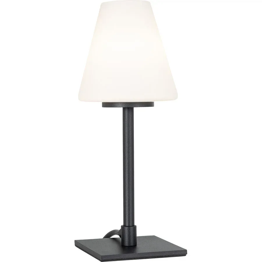 Tischlampe Makka Schwarz Glas/Metall 9 cm 25 cm - LED - Lichtfarbe: Warmweiss - Material: Metall/Glas - Tischlampe- LED Energiesparlampe