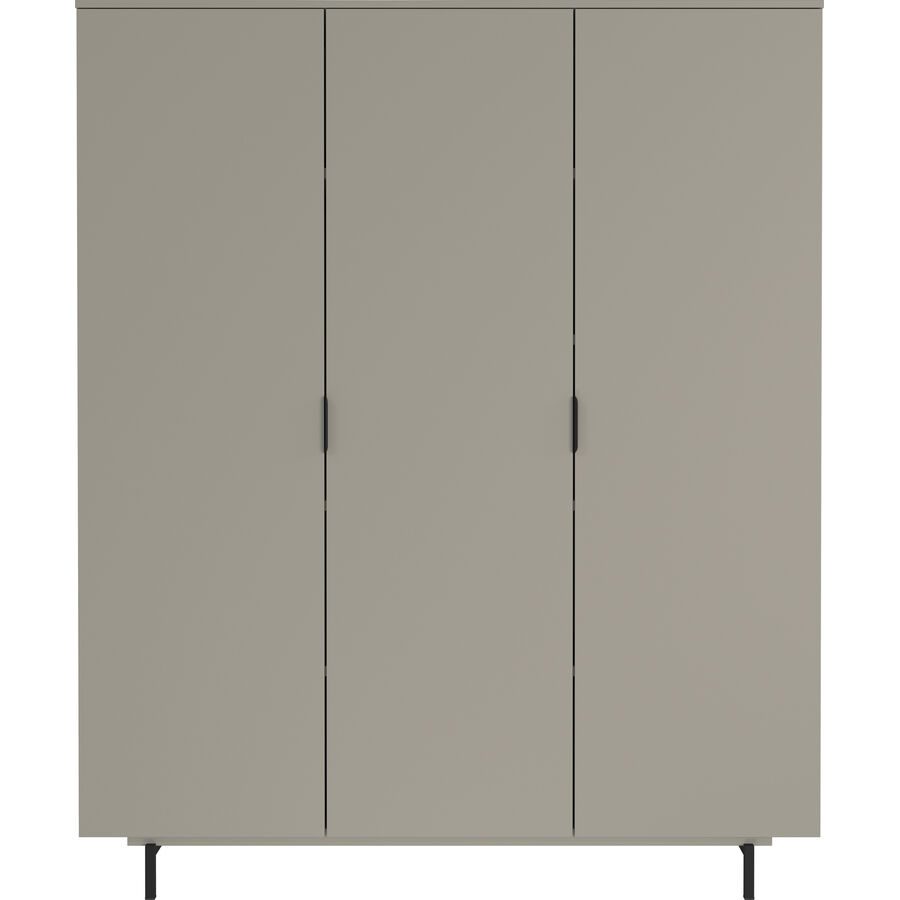 Kleiderschrank Tomino Grau Holz 158 cm 54 cm - Farbe: steingrau - Material: Holzwerkstoff - Kleiderschrank