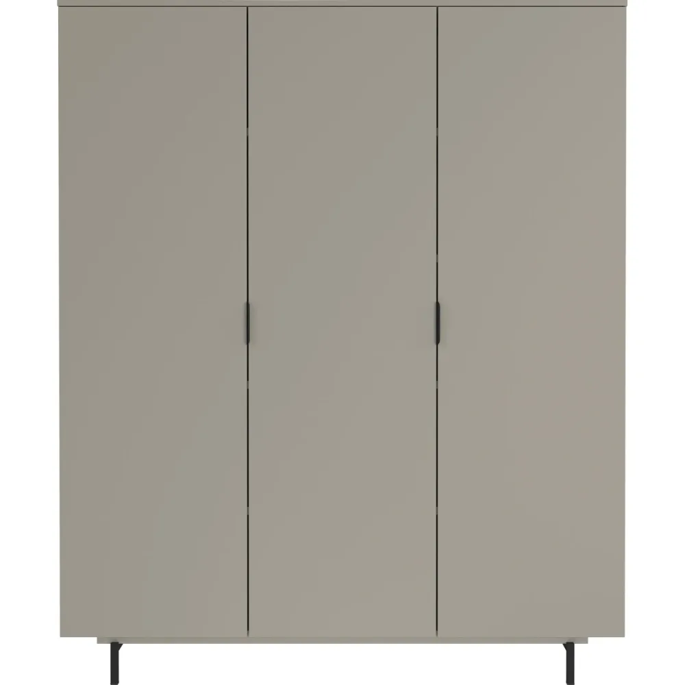 Kleiderschrank Tomino Grau Holz 158 cm 54 cm - Farbe: steingrau - Material: Holzwerkstoff - Kleiderschrank