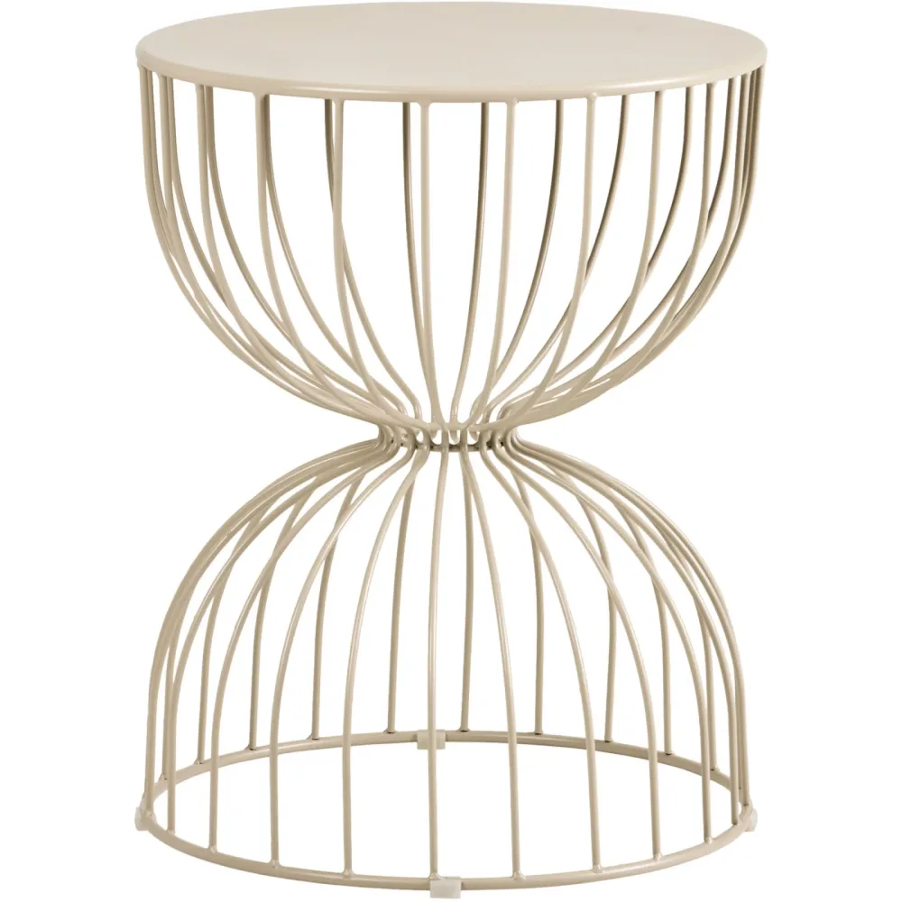 Beistelltisch Lior Beige/Grau Metall 40 cm - Farbe: Greige - Beistelltisch